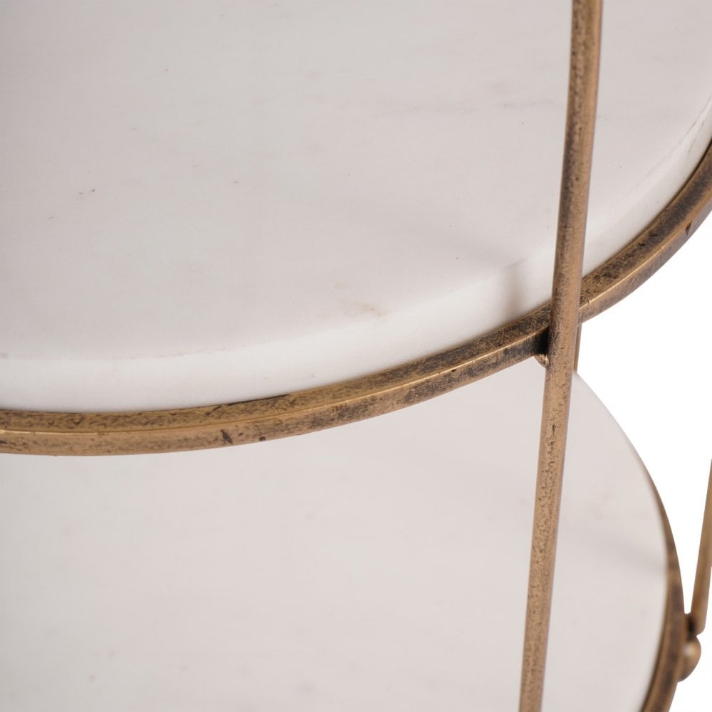 Libra Belvedere Aged Gold Two Tiered Stand