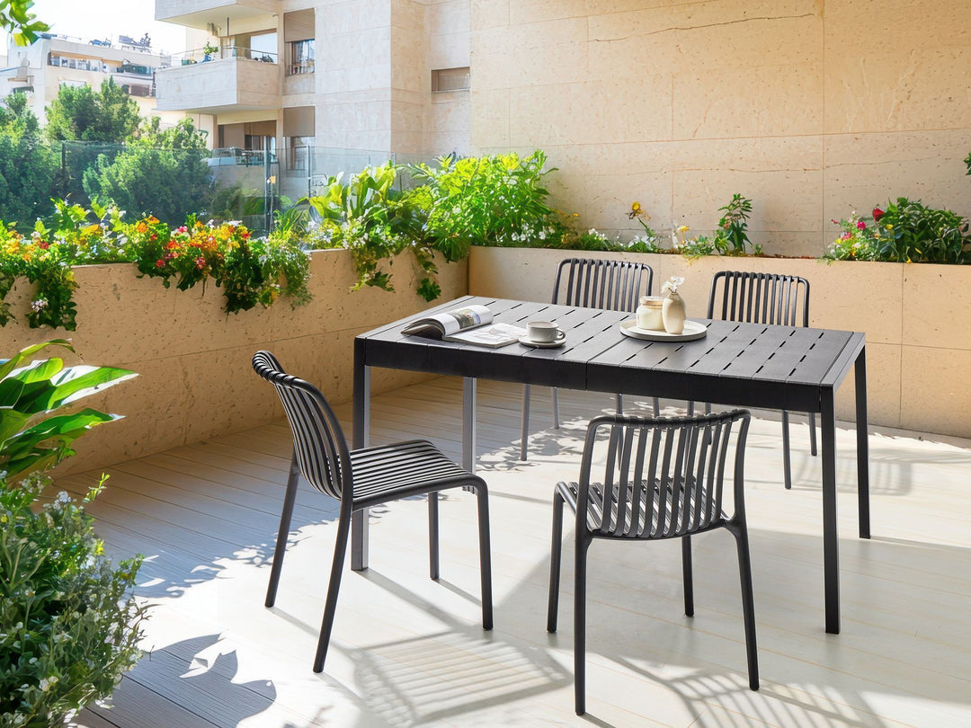 Bartica Garden Dining Table  154 cm 84 cm Black