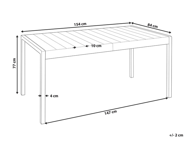Bartica Garden Dining Table  154 cm 84 cm Black