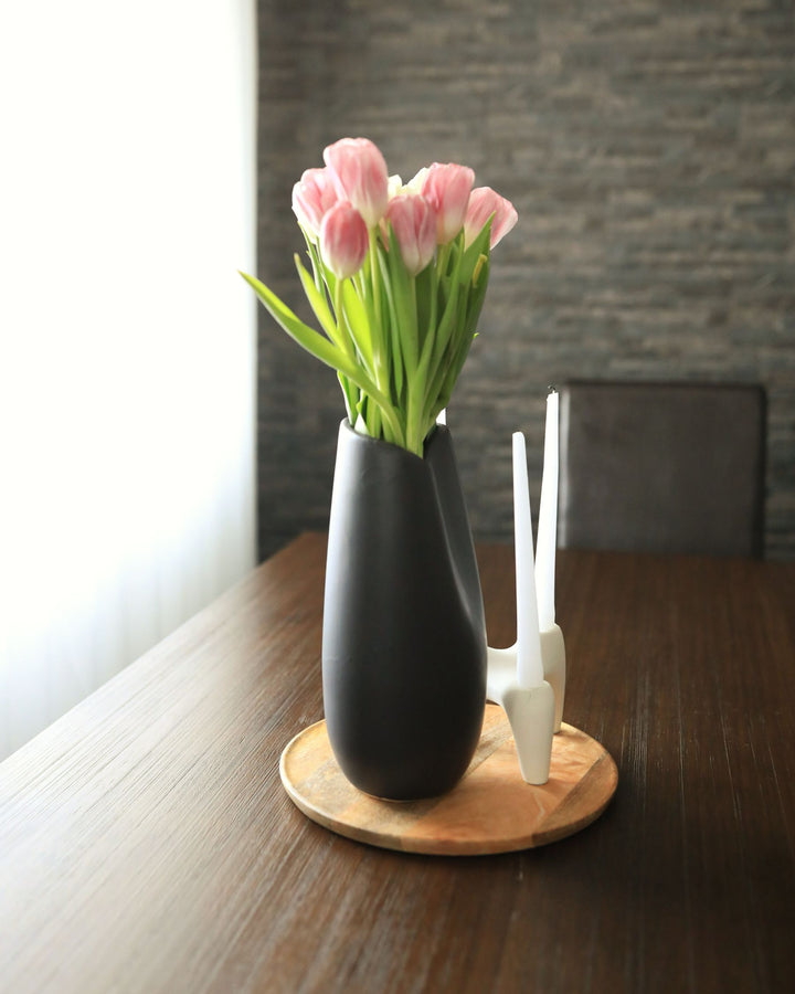 Derbe Decorative Vase Stoneware 32 cm Black