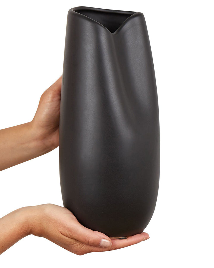 Derbe Decorative Vase Stoneware 32 cm Black