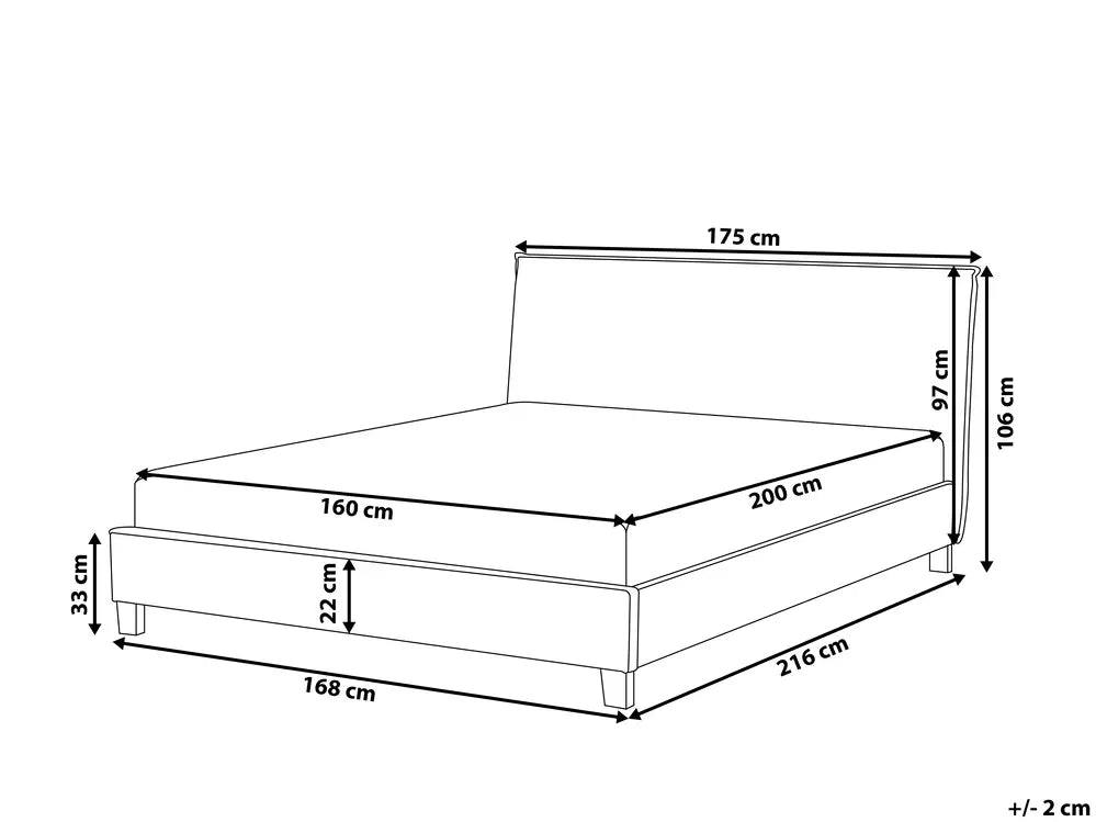 Bed Fabric 160 x 200 cm (EU King Size) Light Grey Morghen