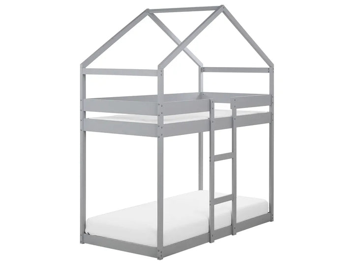 Bunk Bed House Pine Wood 90 x 200 cm (EU Single) Grey Madrid