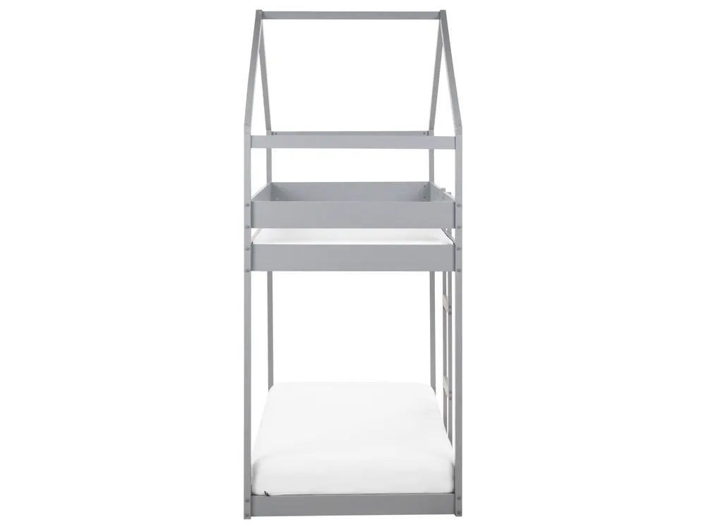 Bunk Bed House Pine Wood 90 x 200 cm (EU Single) Grey Madrid