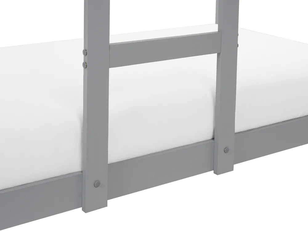 Bunk Bed House Pine Wood 90 x 200 cm (EU Single) Grey Madrid
