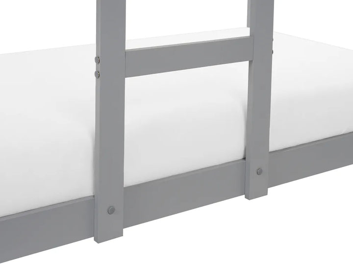 Bunk Bed House Pine Wood 90 x 200 cm (EU Single) Grey Madrid