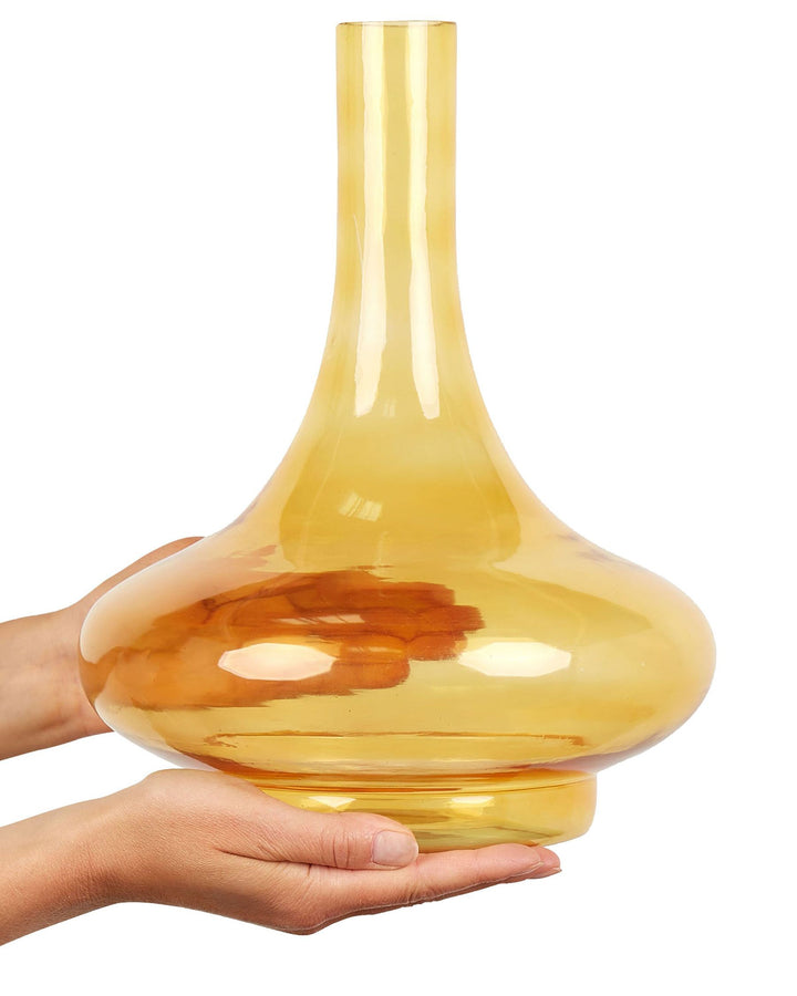 Paneer Decorative Vase Glass 30 cm Yellow