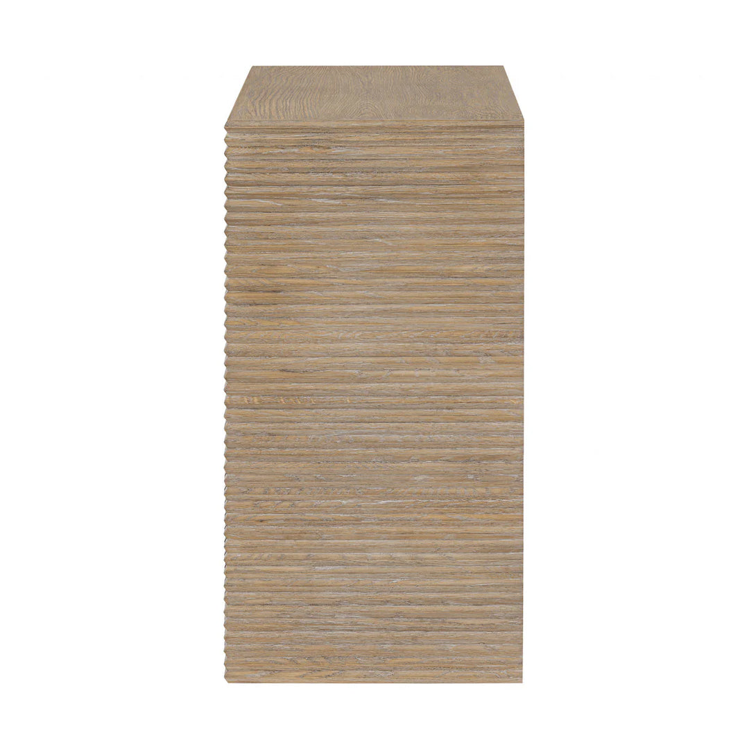 D.I. Designs Wickham Natural Oak Wood Ribbed Chest of Drawers | 4 Drawers