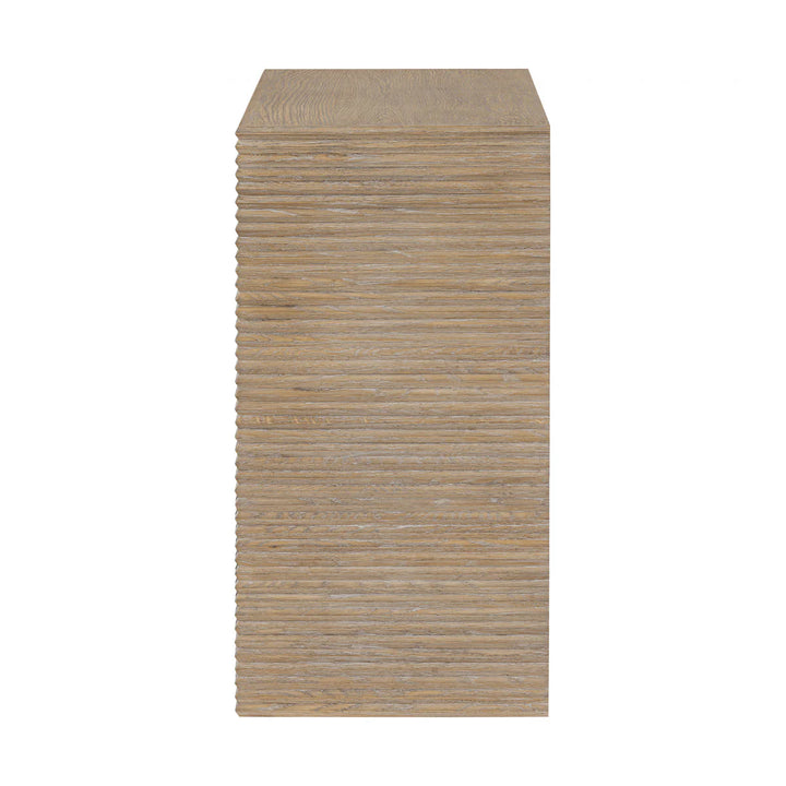 D.I. Designs Wickham Natural Oak Wood Ribbed Chest of Drawers | 4 Drawers
