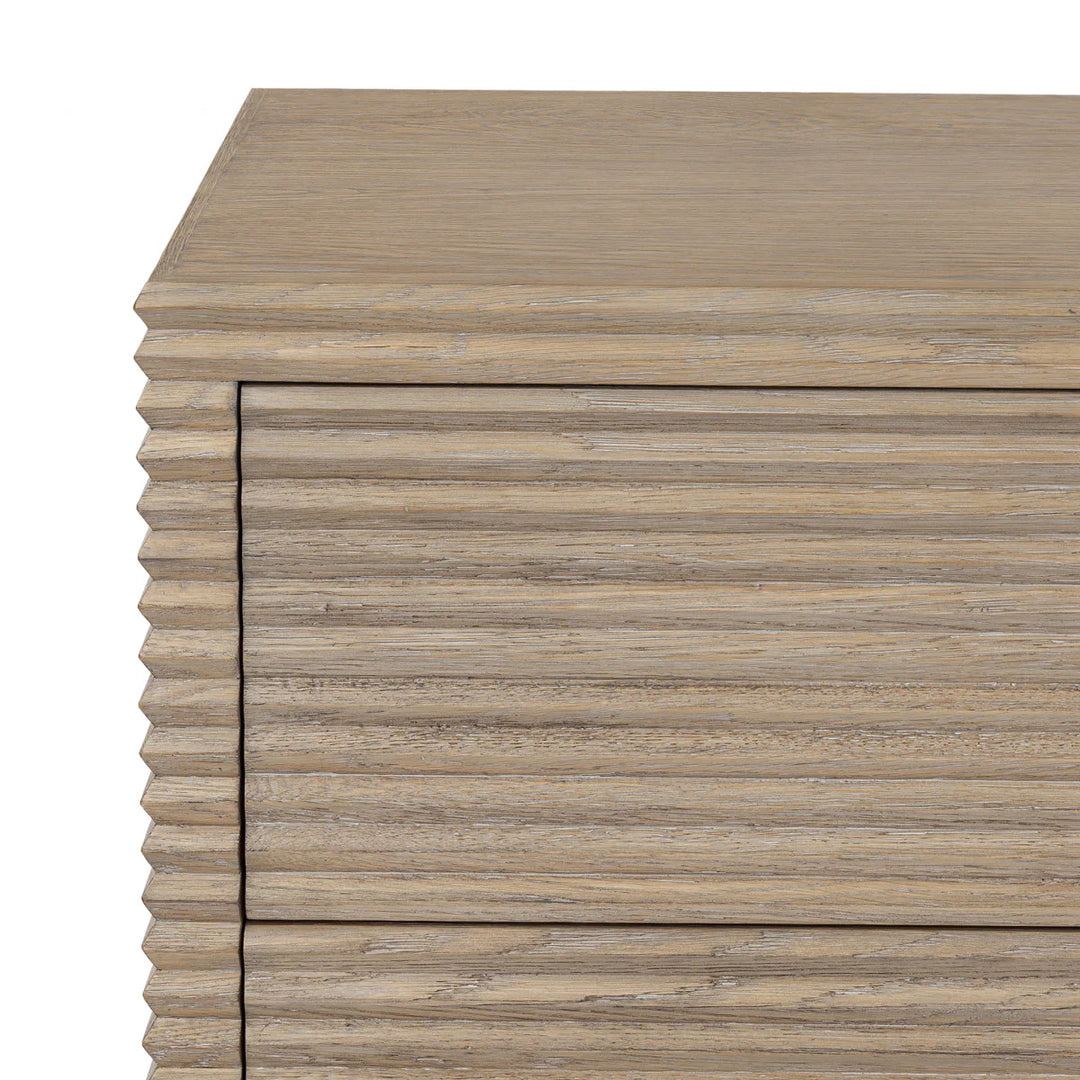 D.I. Designs Wickham Natural Oak Wood Ribbed Chest of Drawers | 4 Drawers