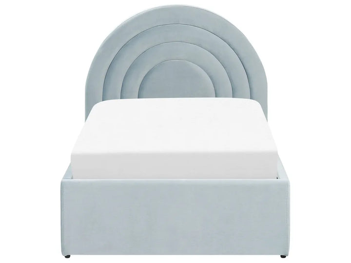 Kids Ottoman Bed Velvet 90 x 200 cm (EU Single) Light Blue Berlin