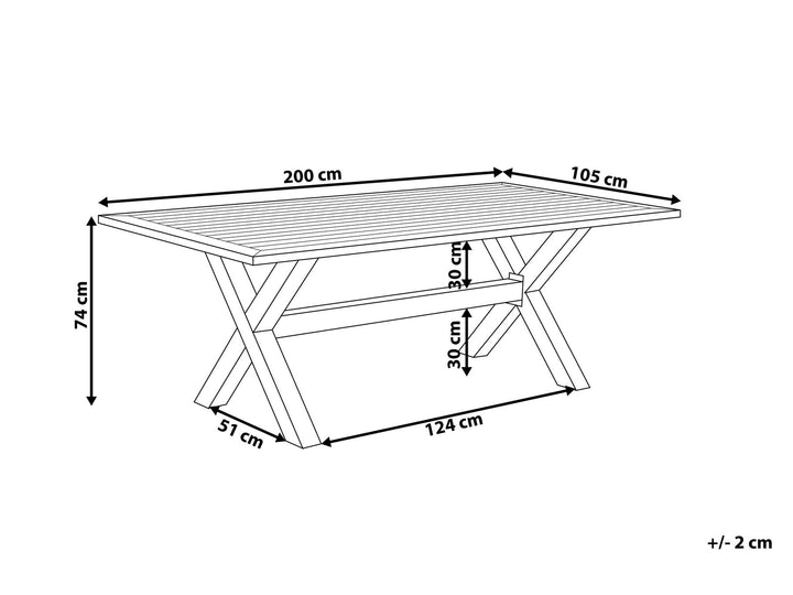 Cascais Garden Dining Table  200 cm 105 cm Metal Grey