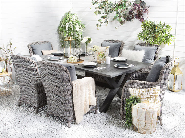 Cascais Garden Dining Table  200 cm 105 cm Metal Grey