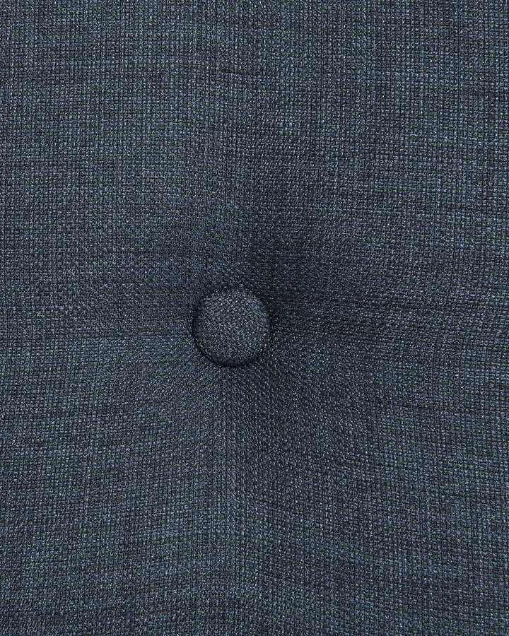 Wingback Chair with Footstool Fabric Dark Blue Devonaire