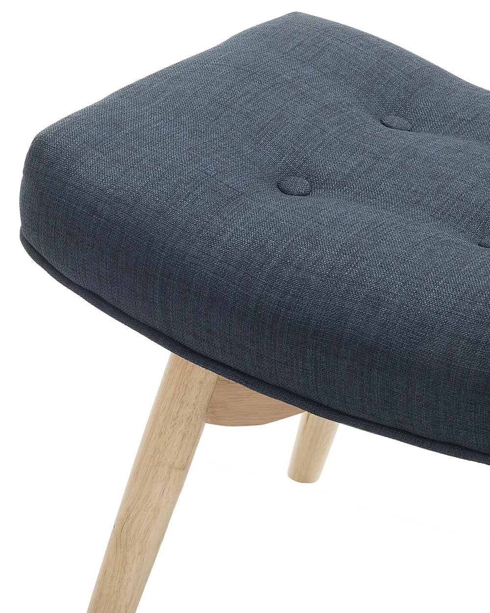 Wingback Chair with Footstool Fabric Dark Blue Devonaire