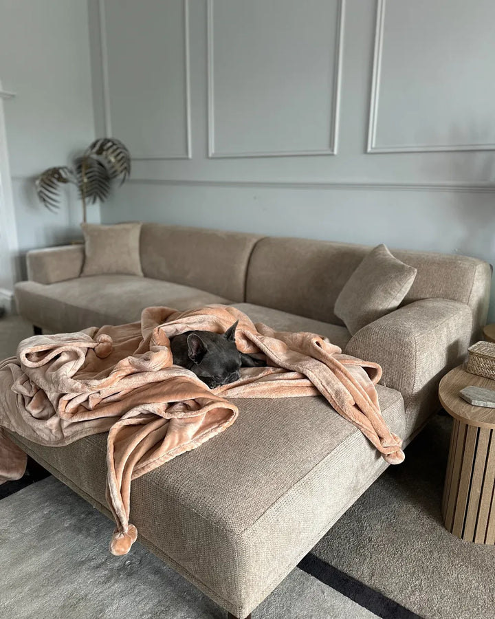 Corner Sofa 3 Seater Fabric Beige Left Hand Brekyn