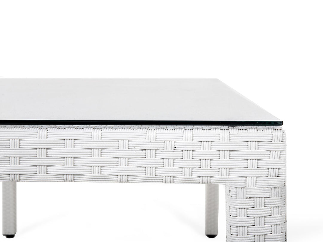 Italy Garden Dining Table  220 cm 100 cm Glass White