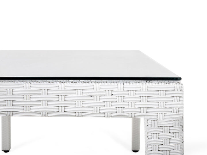 Italy Garden Dining Table  220 cm 100 cm Glass White