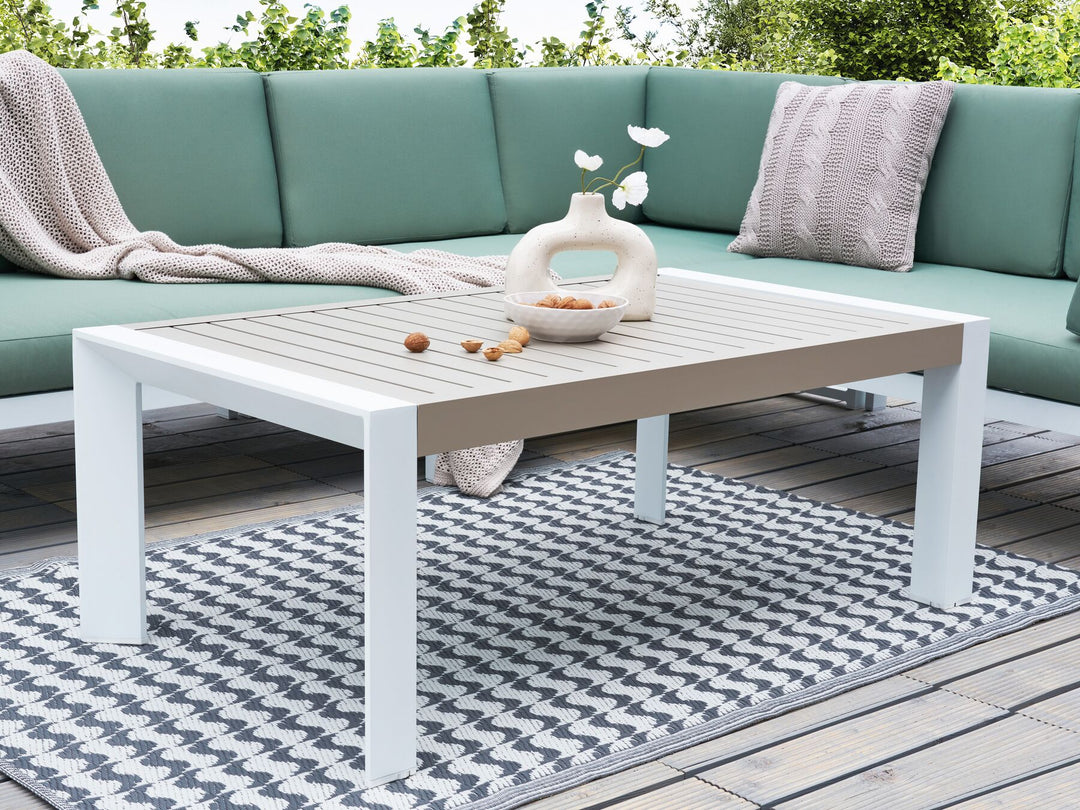 Castella Garden Dining Table 120 cm 70 cm Metal Taupe