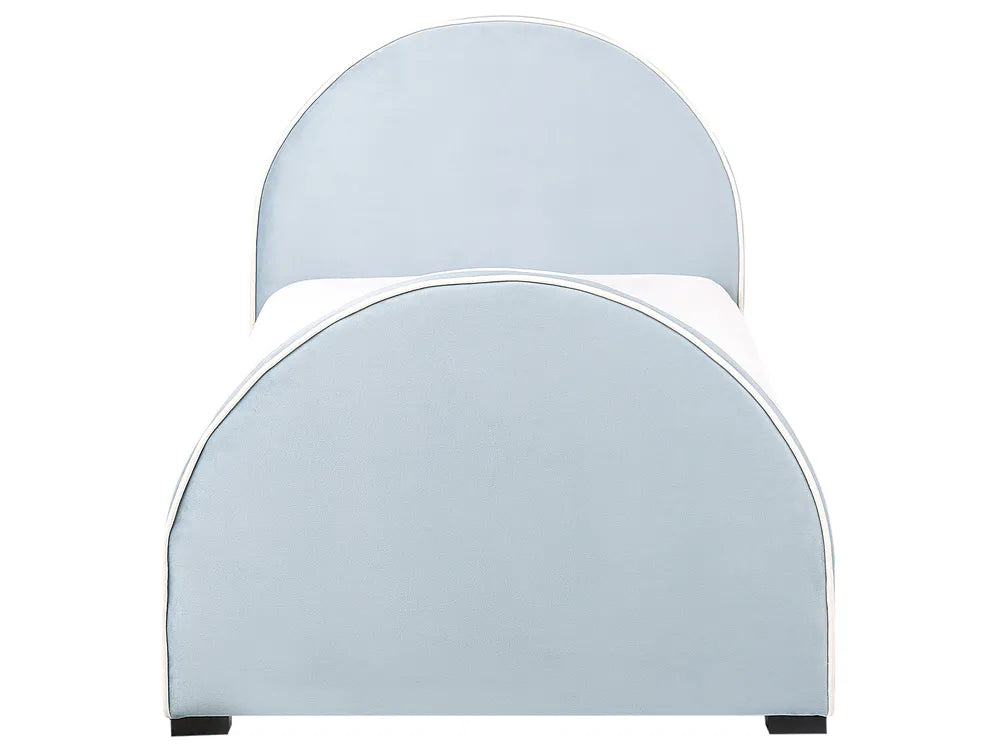 Kids Bed Velvet 90 x 200 cm (EU Single) Light Blue Madison