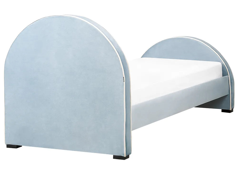 Kids Bed Velvet 90 x 200 cm (EU Single) Light Blue Madison