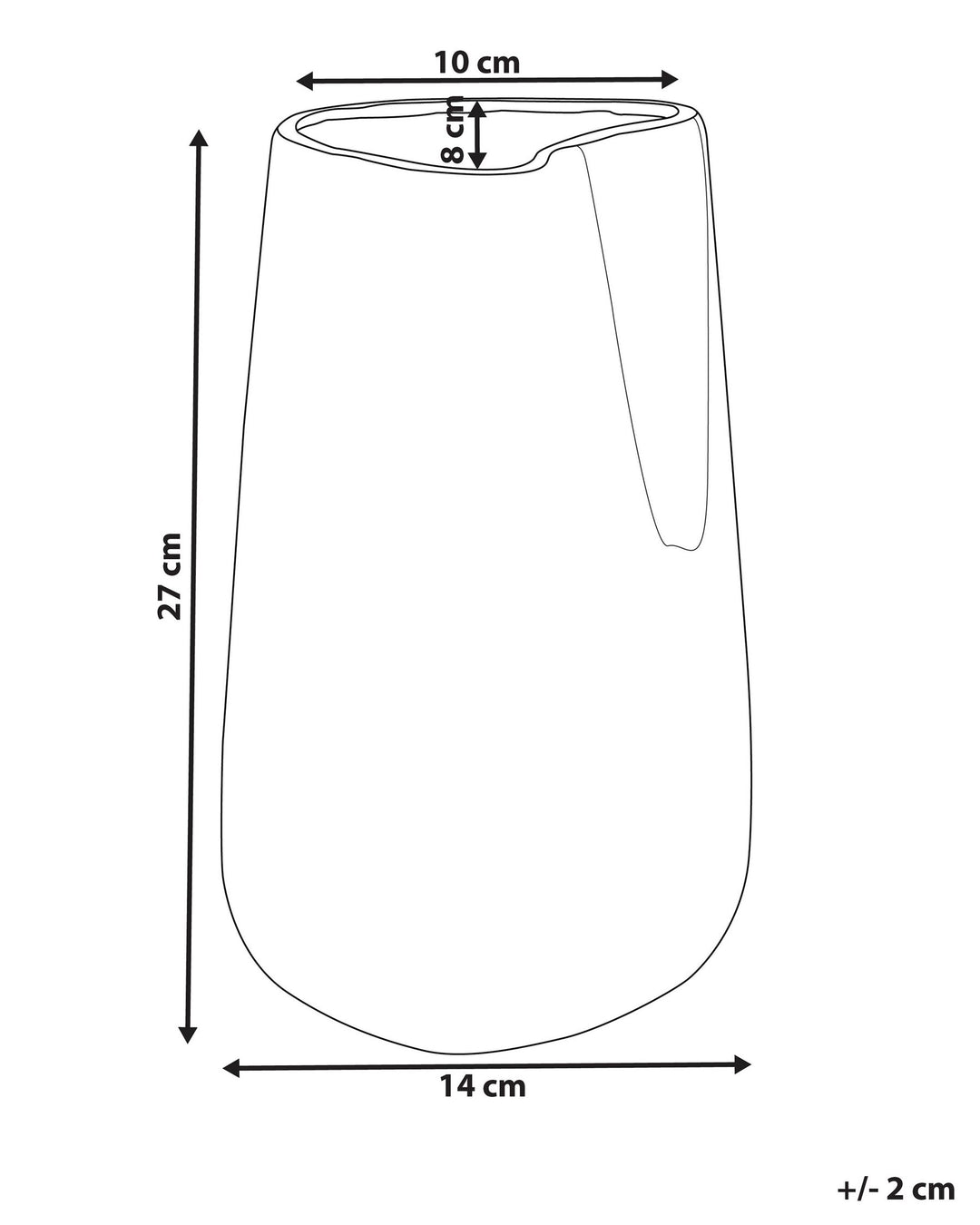 Cirta Decorative Vase Stoneware 27 cm Silver