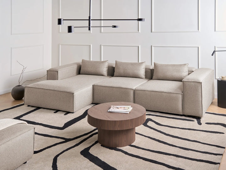 Modular Corner Sofa 4 Seater  Light Brown Right Hand Meneses