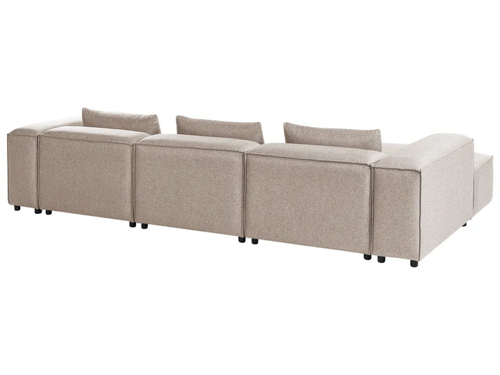 Modular Corner Sofa 4 Seater Light Brown Right Hand Meneses