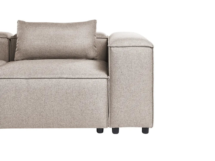 Modular Corner Sofa 4 Seater Light Brown Right Hand Meneses