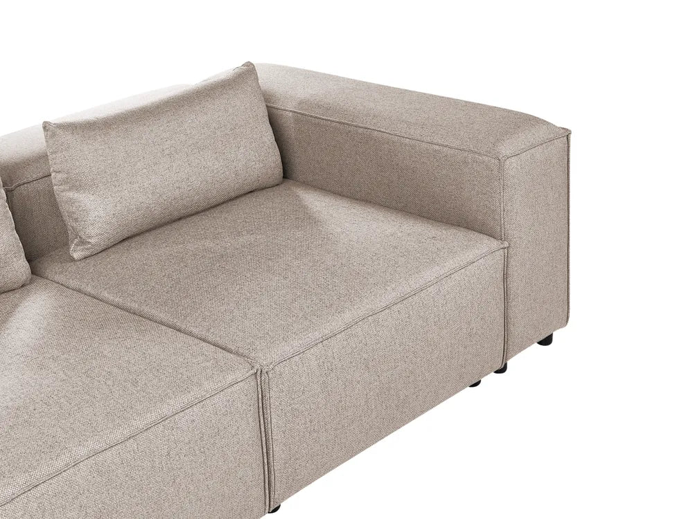 Modular Corner Sofa 4 Seater Light Brown Right Hand Meneses