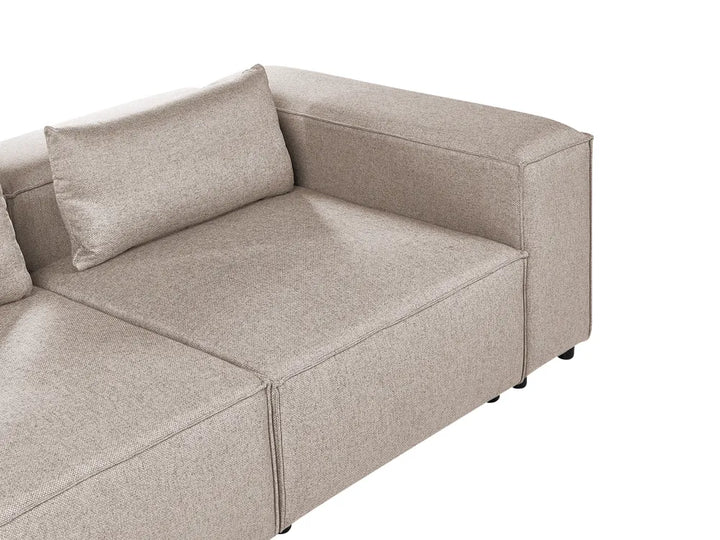 Modular Corner Sofa 4 Seater Light Brown Right Hand Meneses