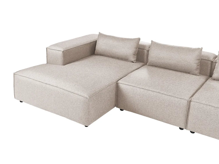 Modular Corner Sofa 4 Seater Light Brown Right Hand Meneses
