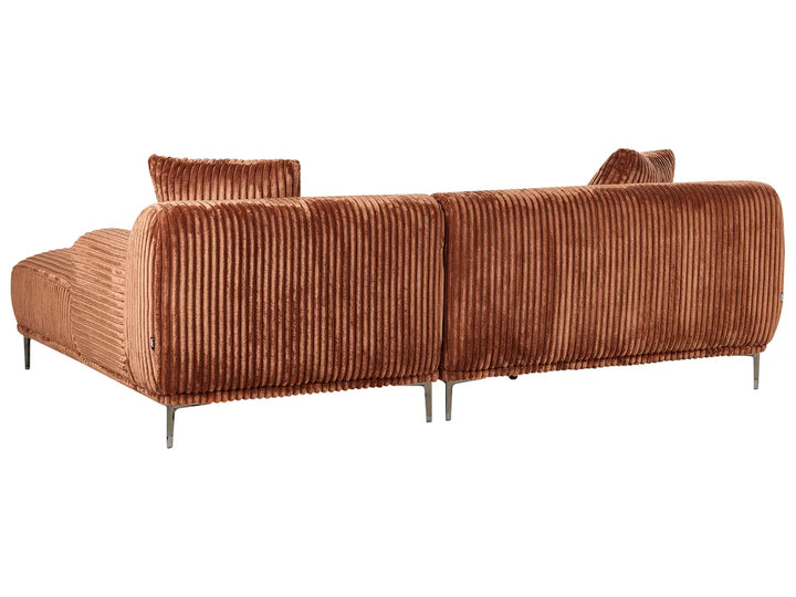 Corner Sofa Corduroy Brown Right Hand Scarlet