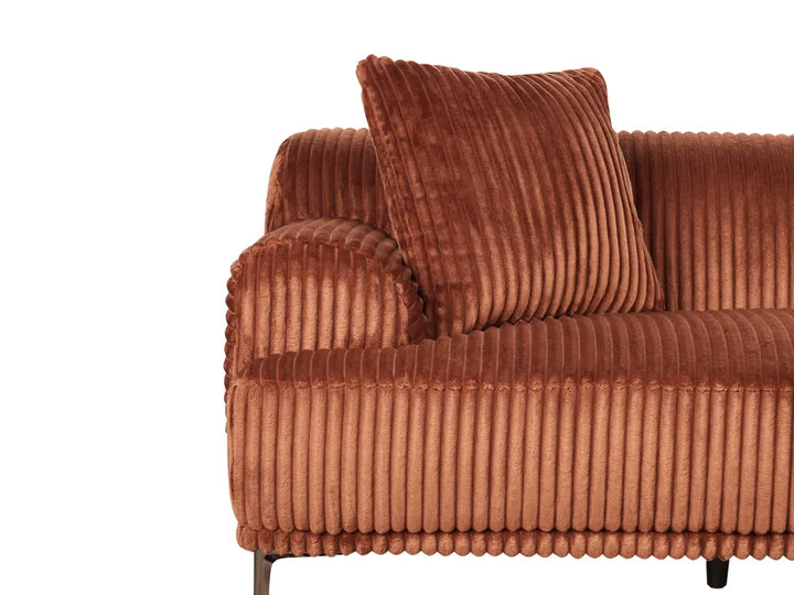 Corner Sofa Corduroy Brown Right Hand Scarlet