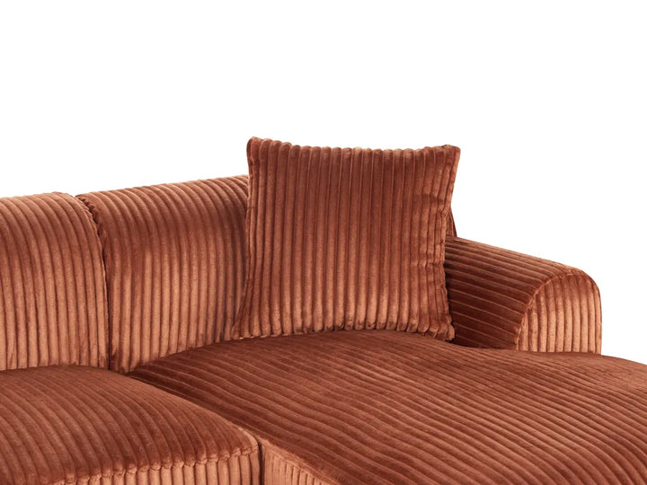 Corner Sofa Corduroy Brown Right Hand Scarlet