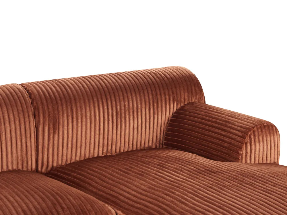 Corner Sofa Corduroy Brown Right Hand Scarlet