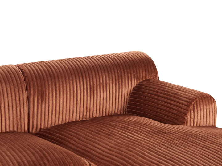 Corner Sofa Corduroy Brown Right Hand Scarlet
