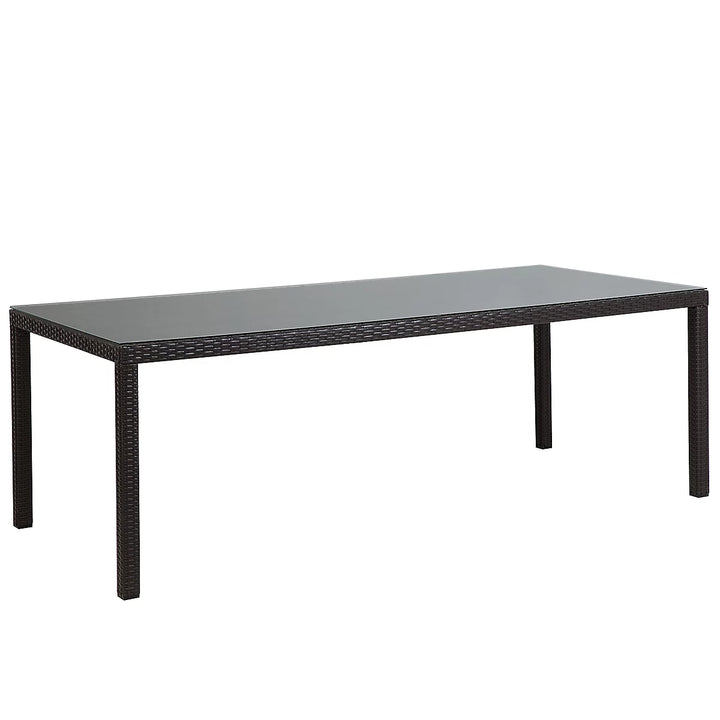 Italy Garden Dining Table  220 cm 100 cm Glass Dark Brown