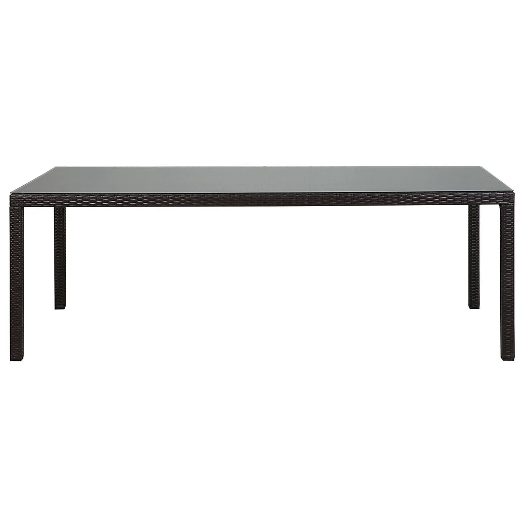 Italy Garden Dining Table  220 cm 100 cm Glass Dark Brown