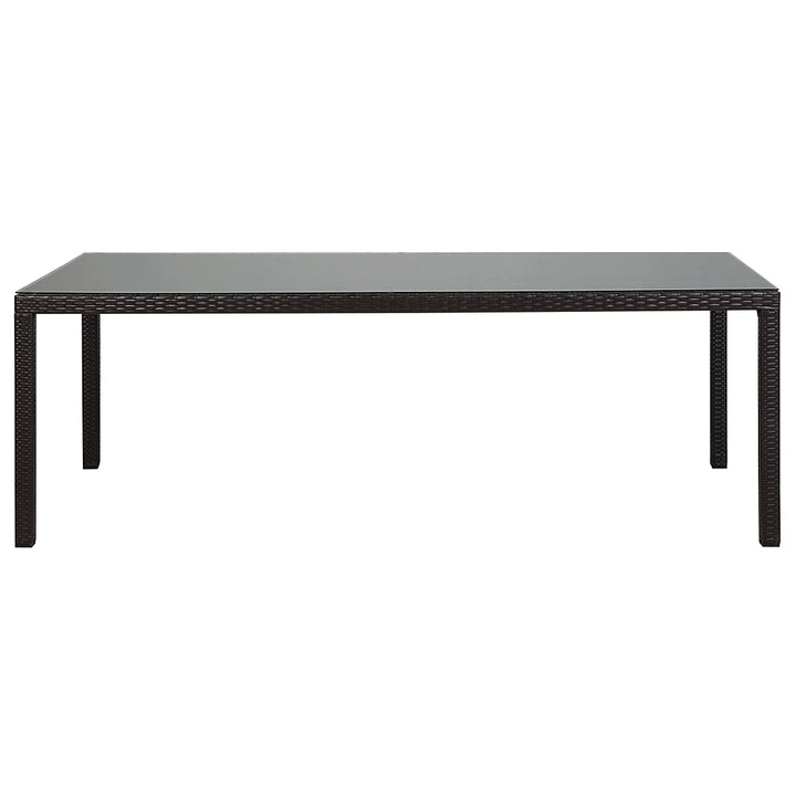 Italy Garden Dining Table  220 cm 100 cm Glass Dark Brown