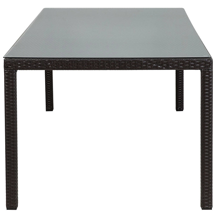 Italy Garden Dining Table  220 cm 100 cm Glass Dark Brown