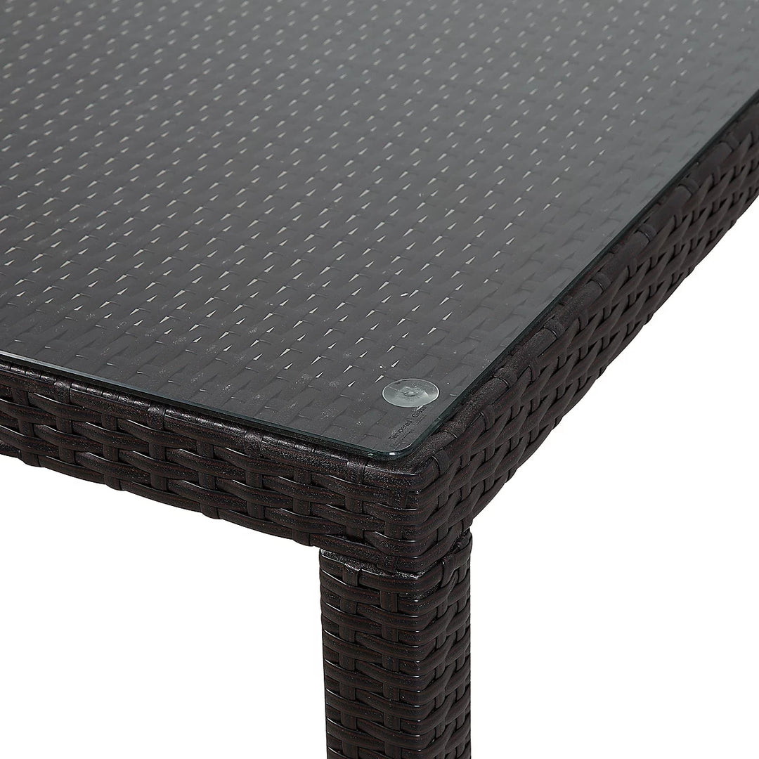 Italy Garden Dining Table  220 cm 100 cm Glass Dark Brown