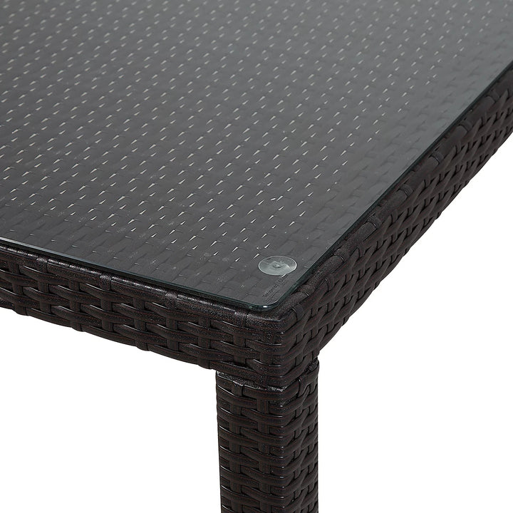 Italy Garden Dining Table  220 cm 100 cm Glass Dark Brown
