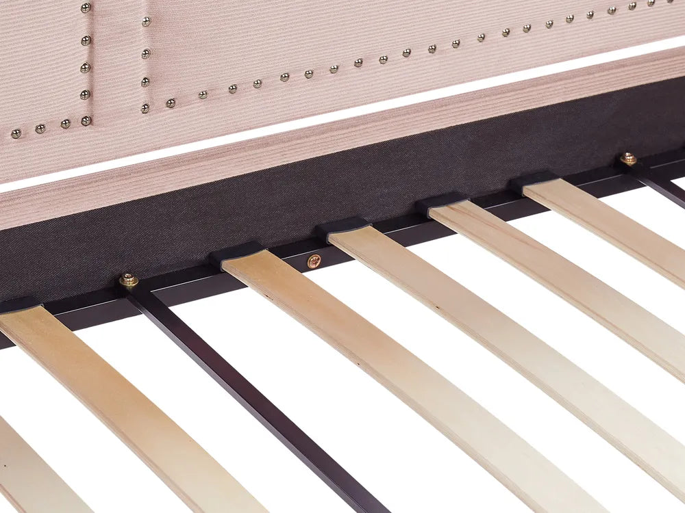 Trundle Bed Corduroy 90 x 200 cm (EU Single) Pastel Pink Kelm