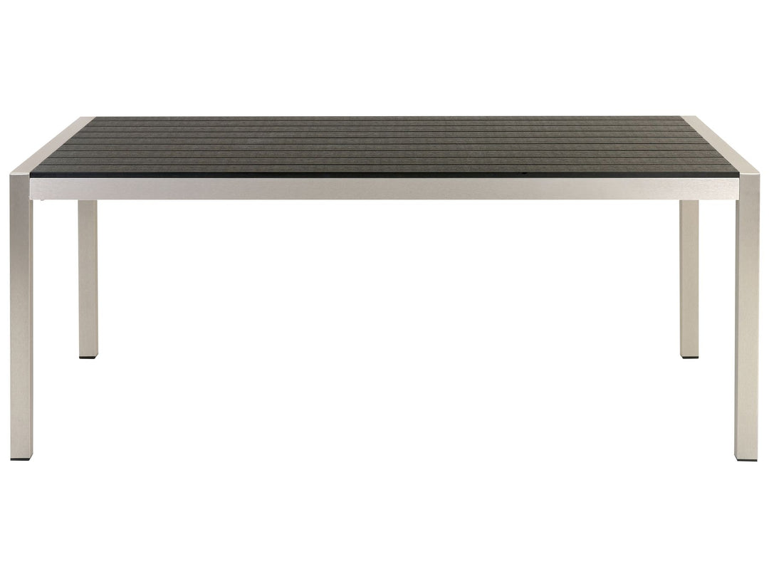Vernio Garden Dining Table  180 cm 90 cm Metal Black/ Silver