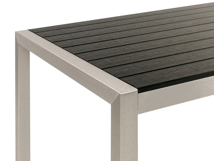 Vernio Garden Dining Table  180 cm 90 cm Metal Black/ Silver