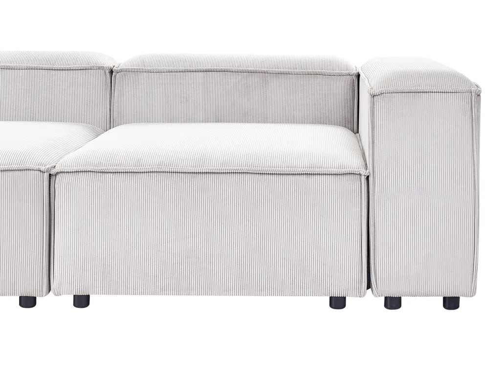 Modular Corner Sofa 4 Seater Corduroy Off-White Right Hand Oakham
