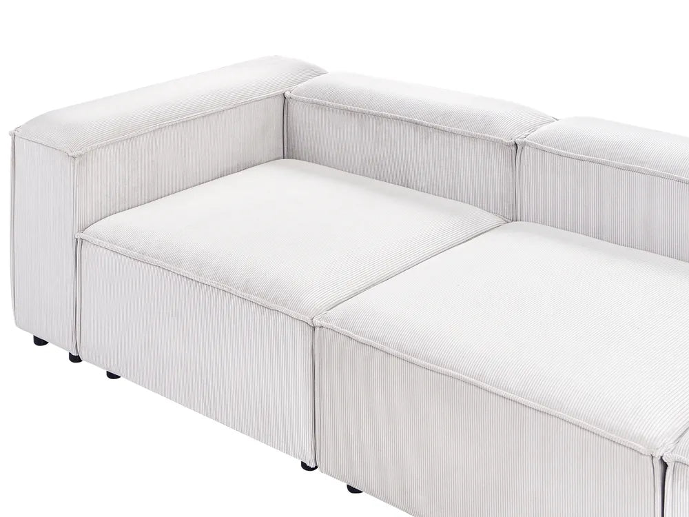 Modular Corner Sofa 4 Seater Corduroy Off-White Right Hand Oakham