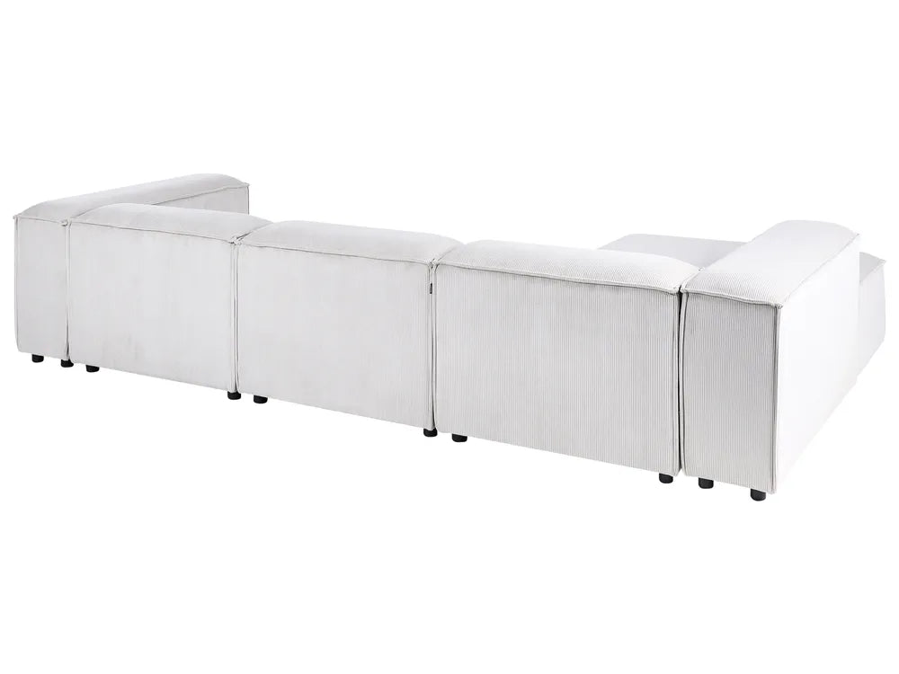 Modular Corner Sofa 4 Seater Corduroy Off-White Right Hand Oakham