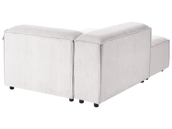 Modular Corner Sofa 4 Seater Corduroy Off-White Right Hand Oakham